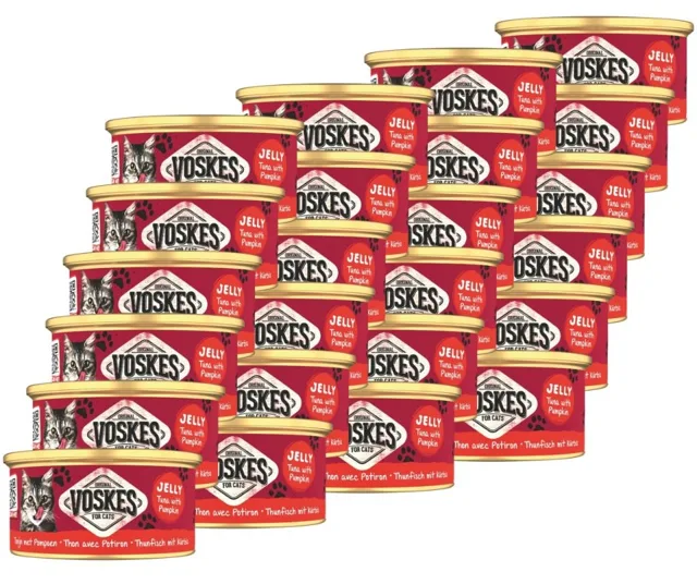 VOSKES Jelly Tuna with Pumpkin 24x85 g 100% tuňák s dýní v želé, doplňkové krmivo pro kočky