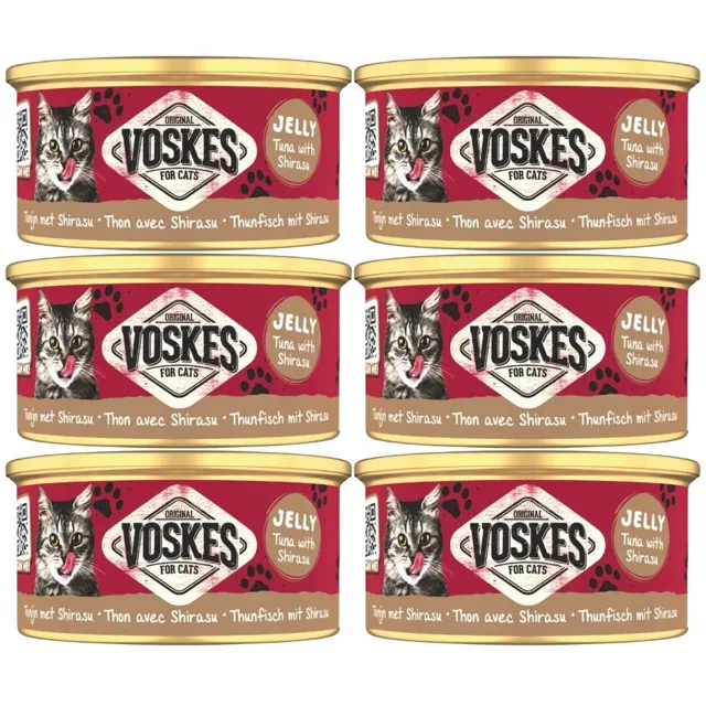 VOSKES Jelly Tuna with Shirasu 6x85 g 100 % tuňák s ančovičkami v želé, doplňkové krmivo pro kočky