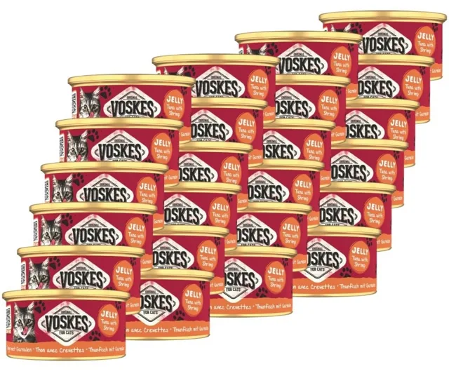 VOSKES Jelly Tuna with Shrimp 24x85 g100% tuňák s krevetou v želé, doplňkové krmivo pro kočky