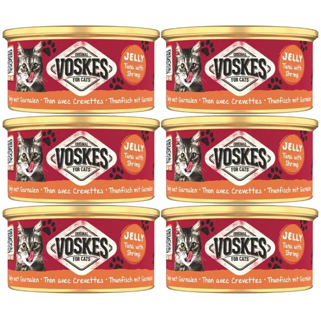 VOSKES Jelly Tuna with Shrimp 6x85 g100% tuňák s krevetou v želé, doplňkové krmivo pro kočky