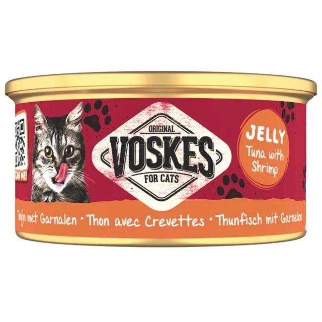 VOSKES Jelly Tuna with Shrimp 85 g tuňák s krevetou v želé, doplňkové krmivo pro kočky