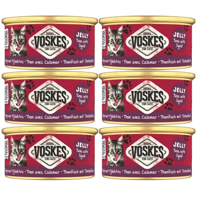 VOSKES Jelly Tuna with Squid 6x85 g 100% tuňák s chobotnicí v želé, doplňkové krmivo pro kočky