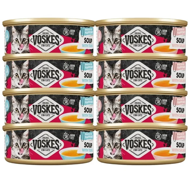 VOSKES Soup Mix 8x50 g polévka s lososem a tuňákem pro kočky