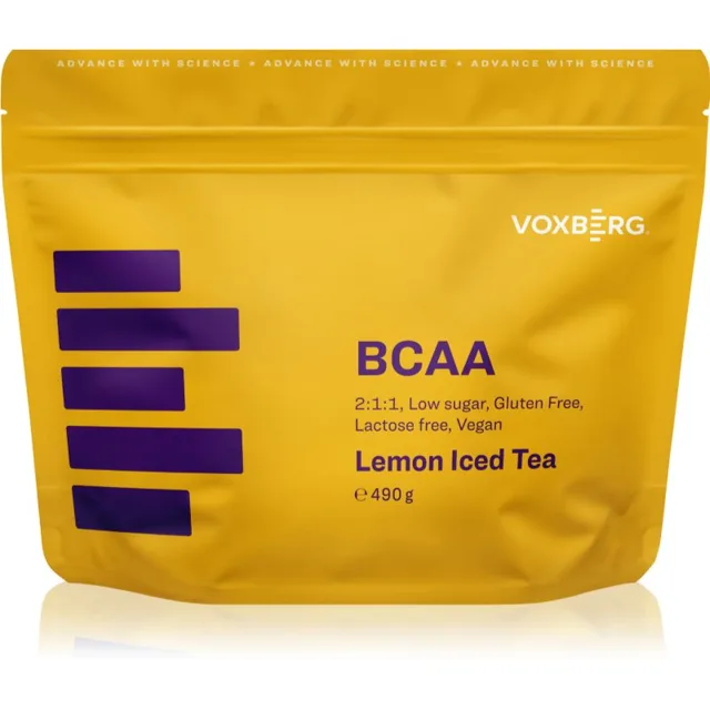 Voxberg BCAA komplex aminokyselin pro podporu sportovního výkonu příchuť Lemon Iced Tea 490 g