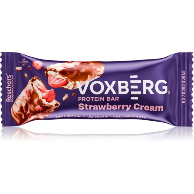 Voxberg Proteinová tyčinka proteinová tyčinka bez přidaného cukru příchuť Strawberry Cream 50 g