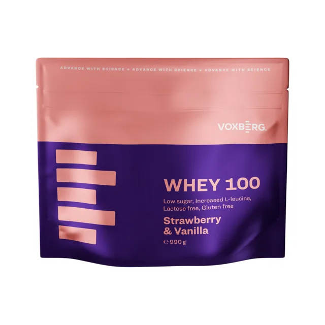 Voxberg Whey Protein 100 990g - jahoda, vanilka