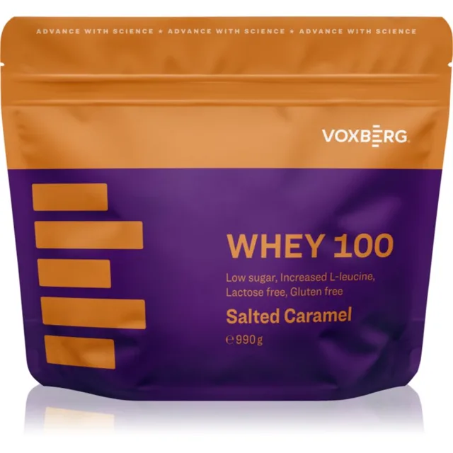 Voxberg Whey Protein 100 syrovátkový protein bez laktózy příchuť Salted Caramel 990 g
