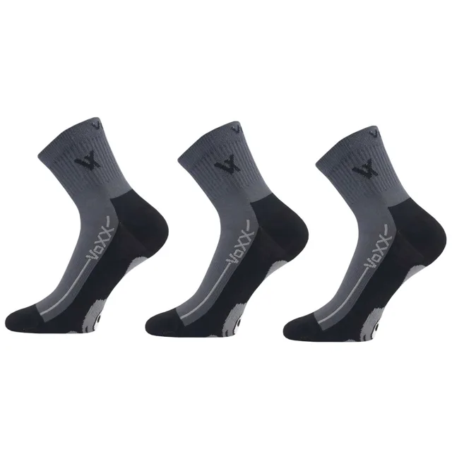 VoXX 3PACK ponožky tmavě šedé (Barefootan-darkgrey) M