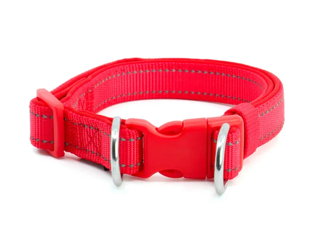 Vsepropejska Blanka obojek s podšívkou pro psa | 21 - 54 cm Barva: Červená, Obvod krku: 21 - 35 cm, Šířka: 1 cm