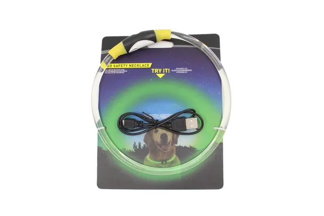 Vsepropejska Blesk LED nabíjecí obojek pro psa Barva: Žlutá, Obvod krku: 50 cm