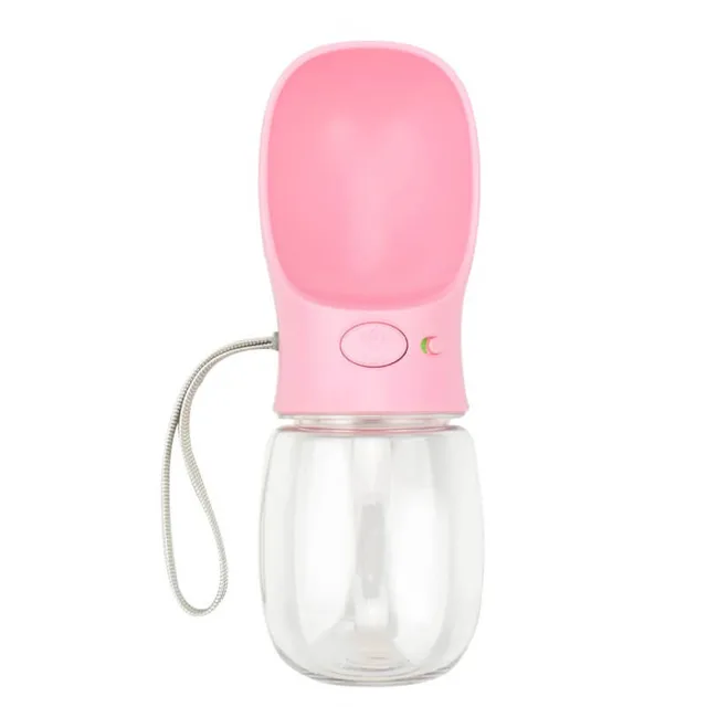 Vsepropejska Button cestovní láhev pro psa 350 ml Barva: Růžová