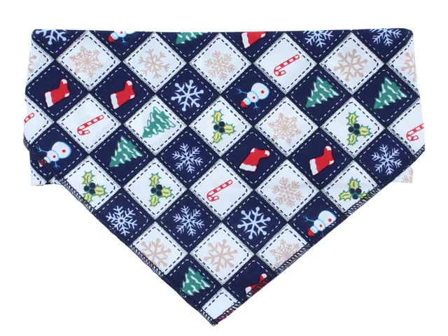 Vsepropejska Christy Vánoční modrý šátek pro psa Obvod krku: 30 - 60 cm