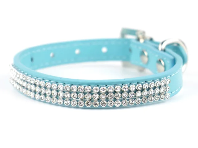 Vsepropejska Crystal obojek pro psa s kamínky | 21 - 47 cm Barva: Modrá, Obvod krku: 21 - 27 cm