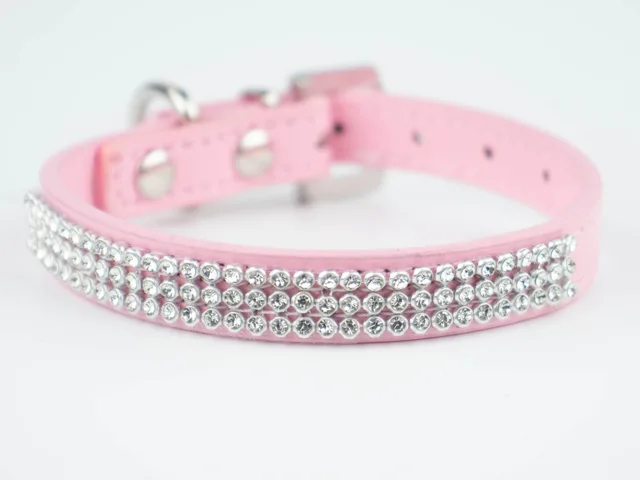 Vsepropejska Crystal obojek pro psa s kamínky | 21 - 47 cm Barva: Růžová, Obvod krku: 37 - 47 cm