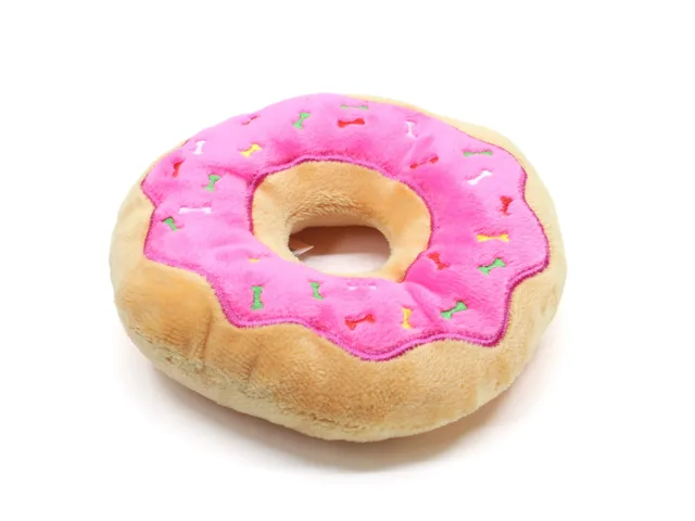 Vsepropejska Donut plyšová hračka pro psa | 13 cm Barva: Růžová