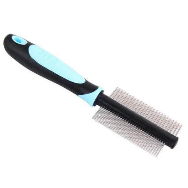 Vsepropejska Eddie oboustranný hřeben pro psa | 21 cm Barva: Modrá
