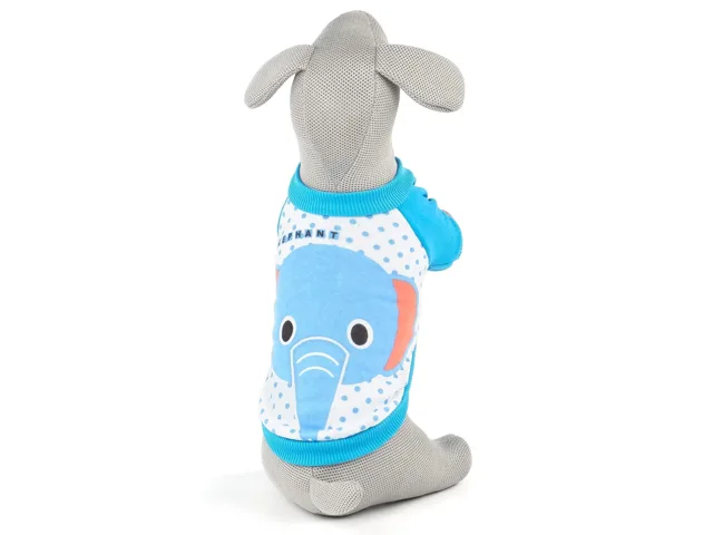 Vsepropejska Elephant mikina pro psa s potiskem Barva: Modrá, Délka zad (cm): 16, Obvod hrudníku: 20 - 26 cm