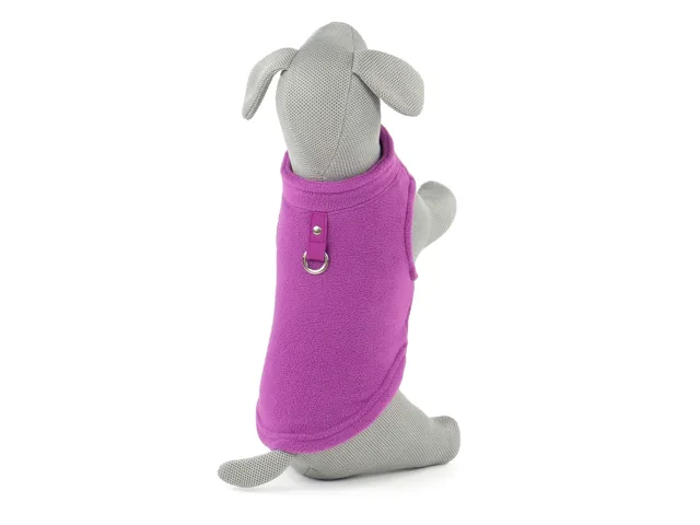 Vsepropejska Fleece mikina pro psa s poutkem Barva: Fialová, Délka zad (cm): 38, Obvod hrudníku: 50 - 56 cm