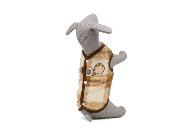 Vsepropejska Greyson károvaná mikina pro psa Barva: Béžová, Délka zad (cm): 35, Obvod hrudníku: 48 - 54 cm