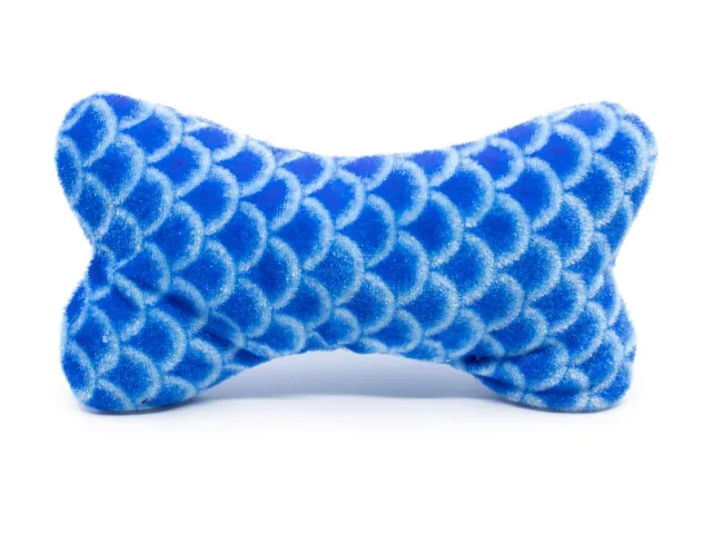 Vsepropejska Keks plyšová kost pro psa | 16 cm Barva: Modrá