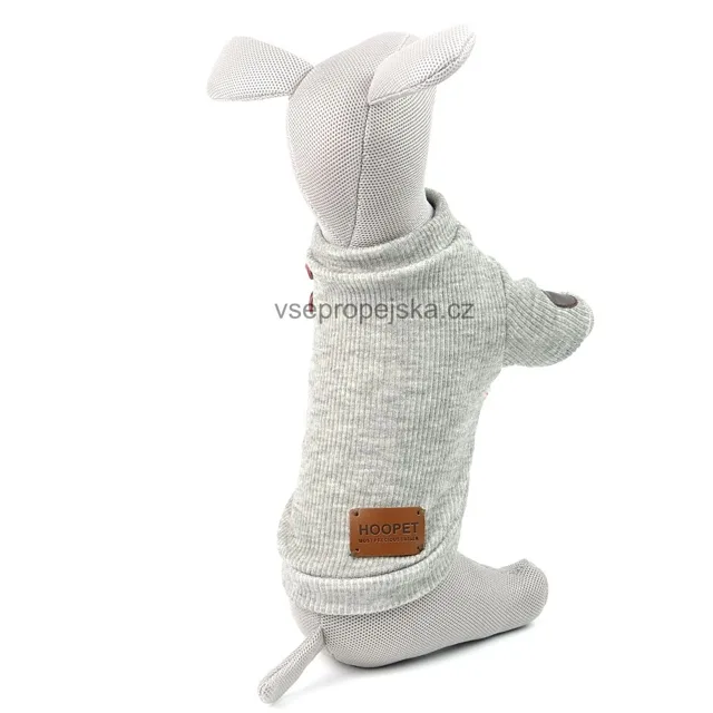 Vsepropejska Knob šedá mikina pro psa s knoflíčky Délka zad (cm): 30, Obvod hrudníku: 35 - 47 cm