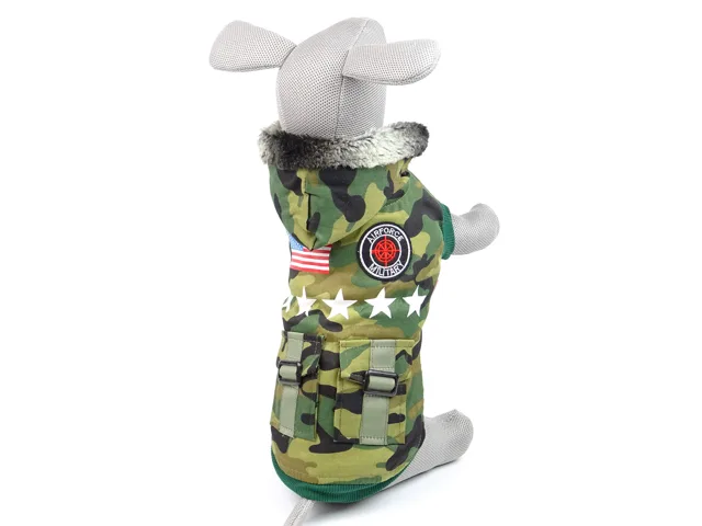 Vsepropejska Military zelená maskáčová bunda pro psa Délka zad (cm): 44, Obvod hrudníku: 55 - 58 cm