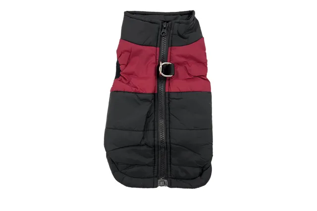 Vsepropejska Rainy obleček pro psa na zip Barva: Černo-červená, Délka zad (cm): 35, Obvod hrudníku: 52 - 56 cm