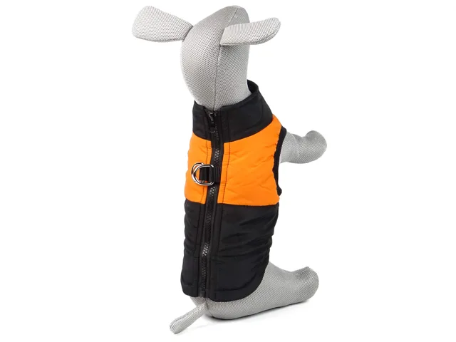 Vsepropejska Rainy obleček pro psa na zip Barva: Černo-oranžová, Délka zad (cm): 25, Obvod hrudníku: 36 - 40 cm