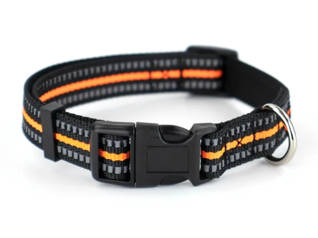 Vsepropejska Reflex obojek pro psa | 27 - 54 cm Barva: Černo-oranžová, Obvod krku: 34 - 54 cm