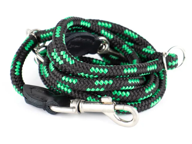 Vsepropejska Rope přepínací vodítko pro psa | 220 cm Barva: Černo-zelená, Šířka vodítka: 1 cm