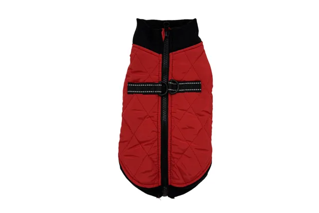 Vsepropejska Shield zimní bunda pro psa na ZIP Barva: Červená, Délka zad (cm): 36, Obvod hrudníku: 40 - 44 cm
