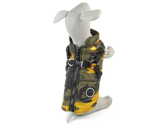 Vsepropejska Soldier maskáčová bunda pro psa na ZIP Barva: Oranžová, Délka zad (cm): 32, Obvod hrudníku: 36 - 45 cm