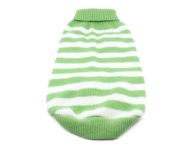 Vsepropejska Strip svetr pro psa s proužky Barva: Zelená, Délka zad (cm): 22, Obvod hrudníku: 28 - 38 cm