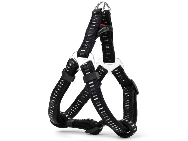 Vsepropejska Strong černý postroj pro psa s vodítkem | 35 – 50 cm