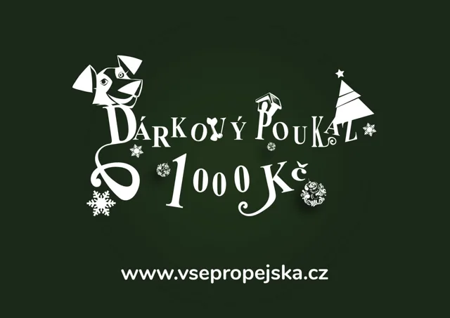 Vsepropejska Tmavě zelený dárkový poukaz (elektronický) Typ: 1000 Kč