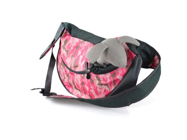 Vsepropejska Travel 2 taška pro psa přes rameno Barva: Růžový-maskáč, Dle váhy psa: do 3,5 kg