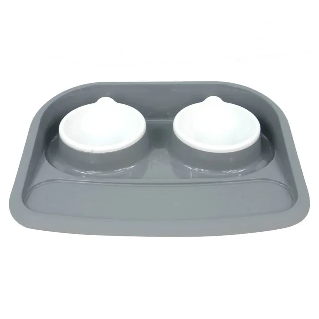 Vsepropejska Tray misky pro psy s šedým podtáckem