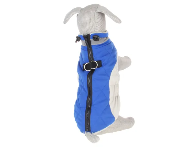 Vsepropejska Tremy zimní bunda pro psa s kroužky Barva: Modrá, Délka zad (cm): 30, Obvod hrudníku: 38 - 42 cm