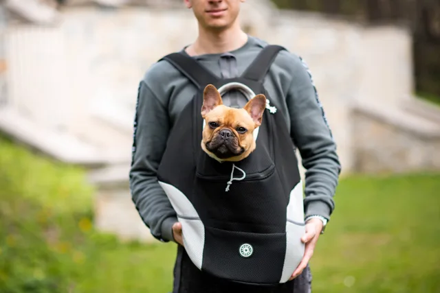 Vsepropejska Trend batoh pro psa | do 10 Kg Barva: Černá, Dle váhy psa: 3 - 6 kg