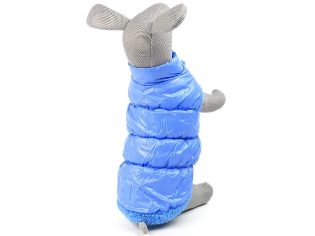 Vsepropejska Warm zimní bunda pro psa s kožichem Barva: Modrá, Délka zad (cm): 24, Obvod hrudníku: 24 - 34 cm