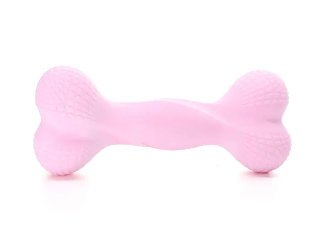 Vsepropejska Zub gumová kost pro psa | 15 cm Barva: Růžová