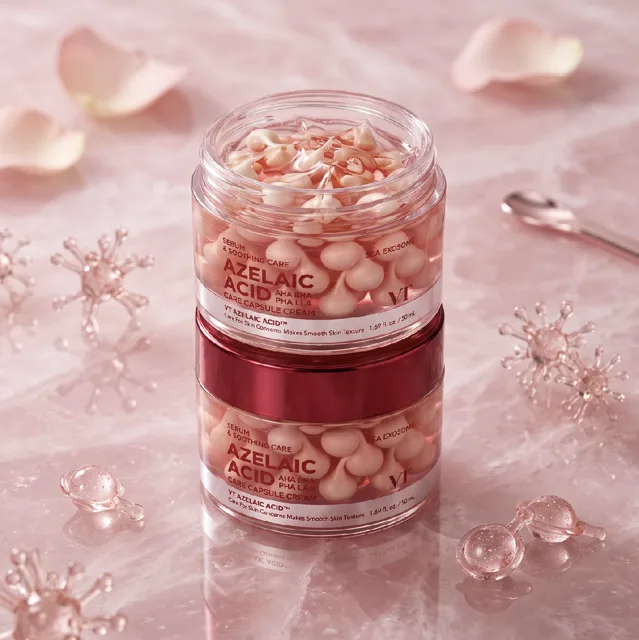 VT - Azelaic Acid Care Capsule Cream - Zklidňující krém proti nedokonalostem s kyselinou azelaovou a kapslemi - 50 ml