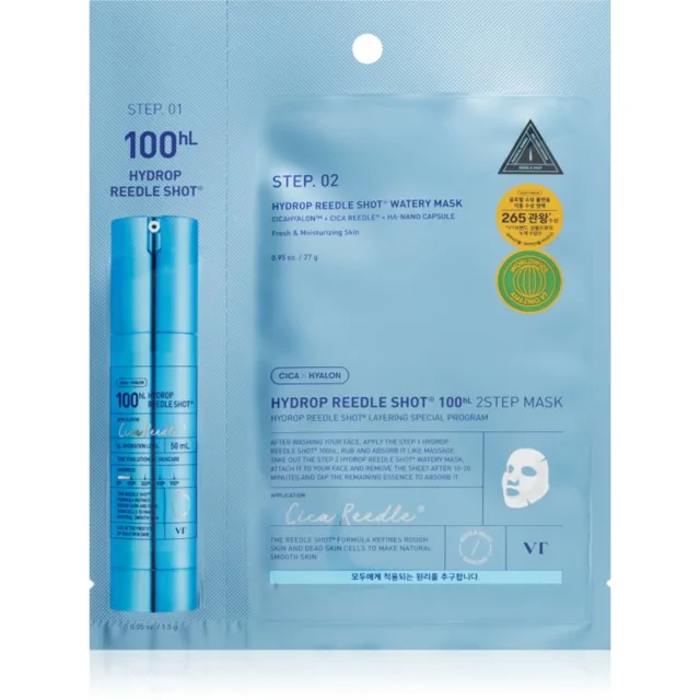 VT Cosmetics Hydrop Reedle Shot 100hL 2 Step Mask intenzivní hydratační maska pro dvoufázové ošetření pleti 28.5 g