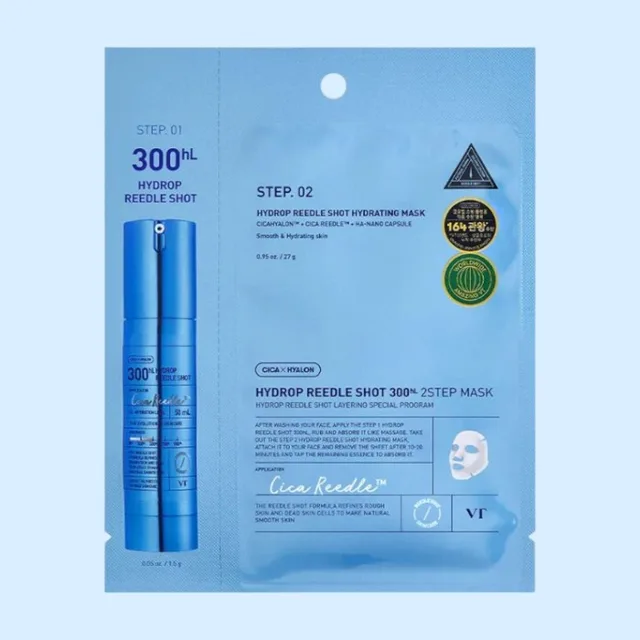 VT - Hydrop Reedle Shot 300hl 2 Step Hydrogel Mask - Hydratační hydrogelová maska - 27 g + 1,5 g