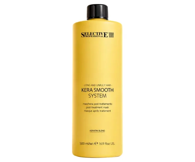 Vyhlazující maska pro dlouhé a nepoddajné vlasy Selective Professional Kera Smooth System Post Treatment Mask - 500 ml + dárek zdarma