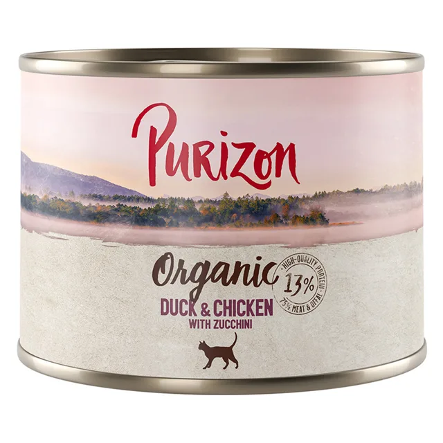 Výhodná balení Purizon Organic 24 x 200 g - hovězí a kuřecí s mrkví