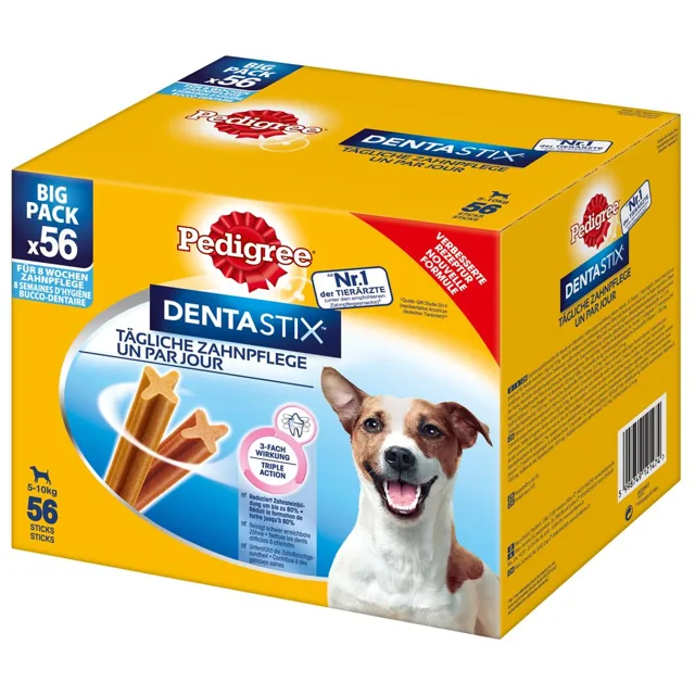Výhodné balení! 168 x Pedigree DentaStix každodenní péče o zuby / Fresh - pro malé psy (5-10 kg)