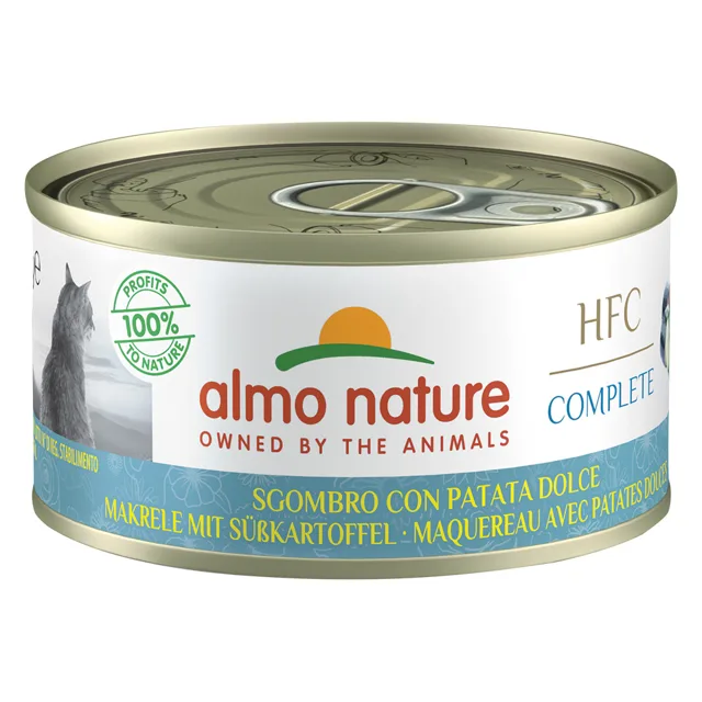Výhodné balení Almo Nature HFC Complete 24 x 70 g - losos a tuňák s mrkví