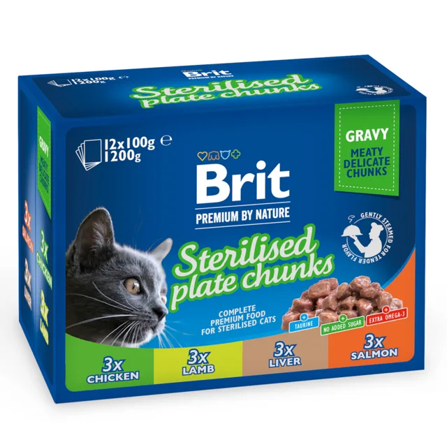Výhodné balení Brit Premium Cat 48 x 100 g - family Plate