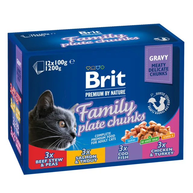 Výhodné balení Brit Premium Cat 48 x 100 g - sterilised Plate